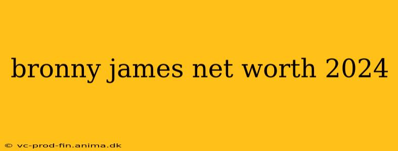 bronny james net worth 2024
