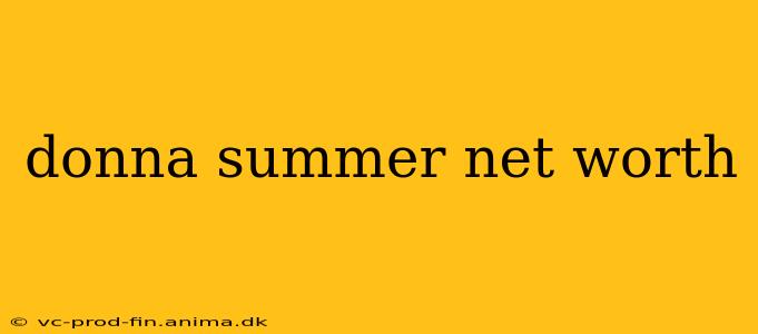 donna summer net worth