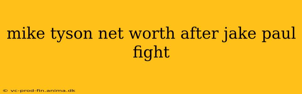 mike tyson net worth after jake paul fight