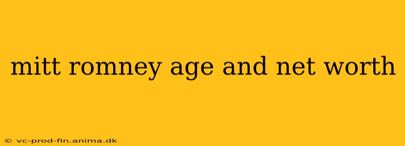 mitt romney age and net worth