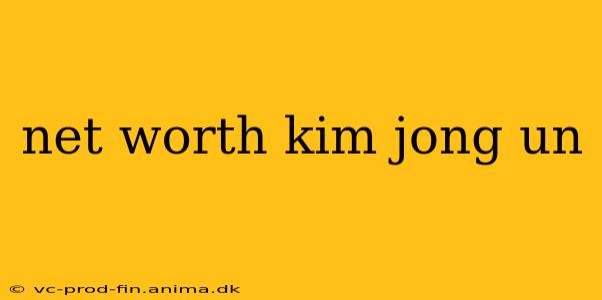 net worth kim jong un